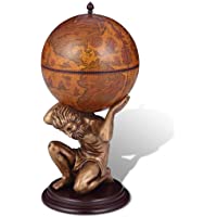 vidaXL Botellero en Forma de Atlas y Globo terráqueo 42x42x85cm Vino Cerveza